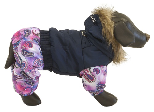 дополнительная картинка для Комбинезон S JOY теплый с мехом синий для собак на сайте сети магазинов Бонифаций