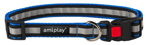 дополнительная картинка для Ошейник M 25-40x1,5cm AMIPLAY Shine синий для собак на сайте сети магазинов Бонифаций