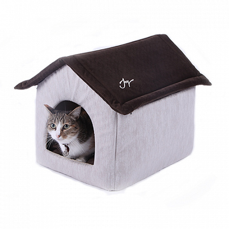 дополнительная картинка для Дом со съемной крышей 53х41х39 JOY светлый для кошек на сайте сети магазинов Бонифаций