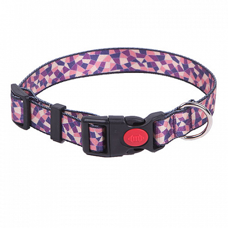 дополнительная картинка для Ошейник 25мм, 35-50см JOY стропа пурпурная плитка для собак на сайте сети магазинов Бонифаций
