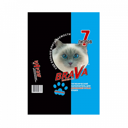 дополнительная картинка для Наполнитель 7л Брава минеральный для длинношерстных кошек (12441) на сайте сети магазинов Бонифаций