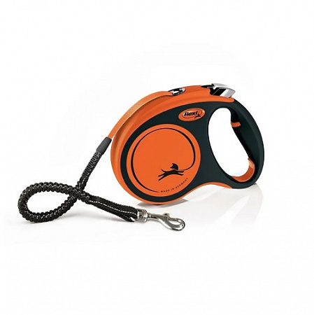 дополнительная картинка для Рулетка Экстрим Flexi S черно-оранжевая с ремнем для собак 20кг 5м на сайте сети магазинов Бонифаций