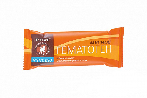 дополнительная картинка для Гематоген 35г TITBIT Immuno мясной для собак (005910) на сайте сети магазинов Бонифаций