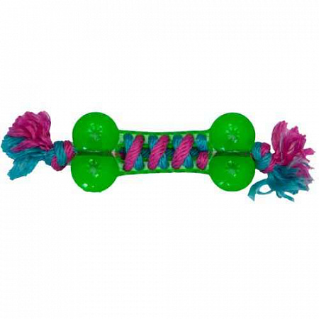 дополнительная картинка для Косточка с нейлоновой верёвкой 15,5см пластиковая игрушка для собак на сайте сети магазинов Бонифаций