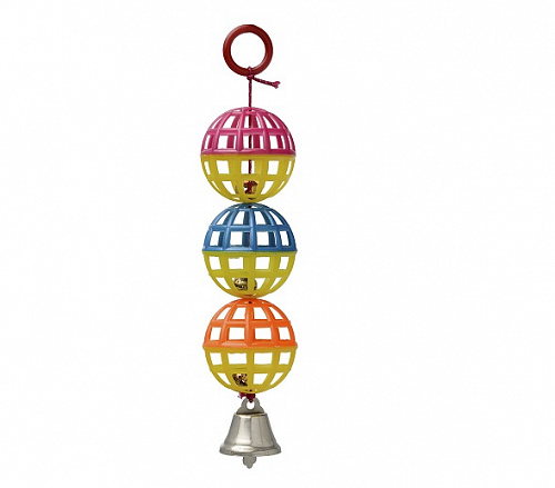 дополнительная картинка для Игрушка три шарика с колокольчиком для птиц на сайте сети магазинов Бонифаций