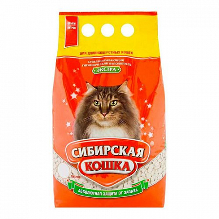 дополнительная картинка для Наполнитель 7л Сибирская кошка Экстра впитывающий для длинношерстных кошек на сайте сети магазинов Бонифаций