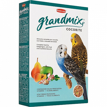 дополнительная картинка для Корм 400г Padovan Grandmix Cocorite для волнистых попугаев (003/РР00276) на сайте сети магазинов Бонифаций