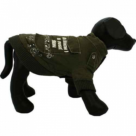 дополнительная картинка для Куртка "Хочу пойти гулять" зеленый 28 см для собак на сайте сети магазинов Бонифаций