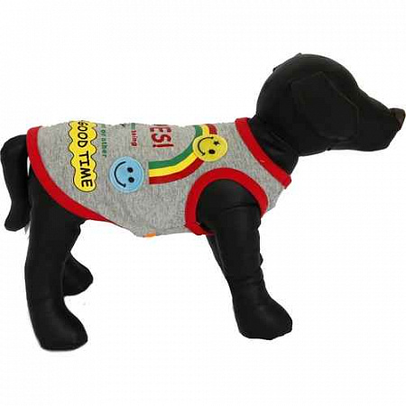 дополнительная картинка для Футболка "Радуга" серая 23 см для собак на сайте сети магазинов Бонифаций