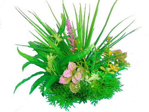 дополнительная картинка для Композиция из растений 15см Prime М621 пластиковая декор для аквариума на сайте сети магазинов Бонифаций