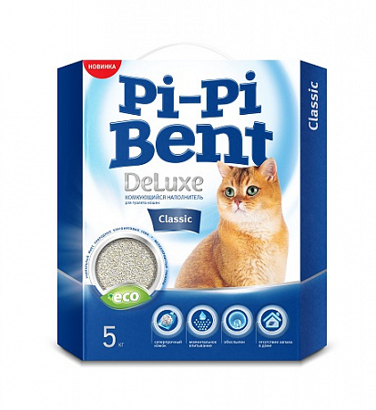 дополнительная картинка для Наполнитель 5кг Pi-Pi-Bent Deluxe Classic комкующийся для кошек на сайте сети магазинов Бонифаций