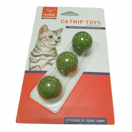 дополнительная картинка для Шарики мятные (набор 3шт.) NUNBELL для кошек на сайте сети магазинов Бонифаций