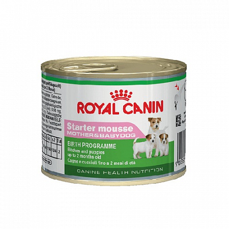 дополнительная картинка для Корм 195г Royal Canin Стартер мусс для щенков и бер.сук ж/б (664002) на сайте сети магазинов Бонифаций