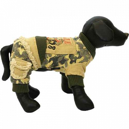дополнительная картинка для Комбинезон "Милитари" зеленый 23 см для собак на сайте сети магазинов Бонифаций