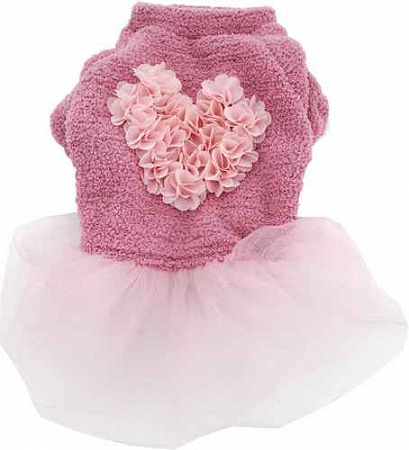 дополнительная картинка для Платье L JOY цветочное сердце розовое для собак на сайте сети магазинов Бонифаций