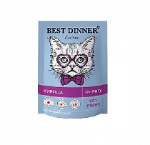 картинка для Корм 85г Best Dinner Exclusive Vet Profi Urinari кусочки в соусе с курицей (7447) на сайте сети магазинов Бонифаций