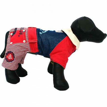 дополнительная картинка для Комбинезон с воротником "АВС" синий 28 см для собак на сайте сети магазинов Бонифаций