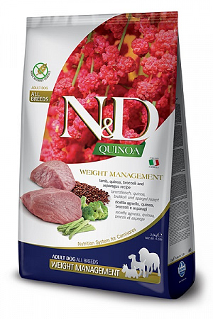 дополнительная картинка для Корм 2,5кг ND GF Quinoa Weight Management Lamb с ягненком для взр. собак/контроль веса   на сайте сети магазинов Бонифаций