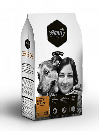 дополнительная картинка для Корм 3кг AMITY PREMIUM ягненок с рисом  для собак на сайте сети магазинов Бонифаций