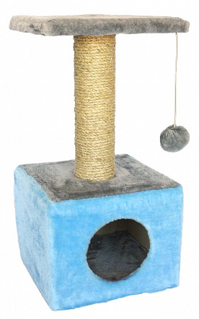 дополнительная картинка для Домик квадратный 30х30х60см Шурум-Бурум голубой для кошек на сайте сети магазинов Бонифаций