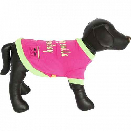 дополнительная картинка для Футболка "Smile" розовая 28см для собак на сайте сети магазинов Бонифаций