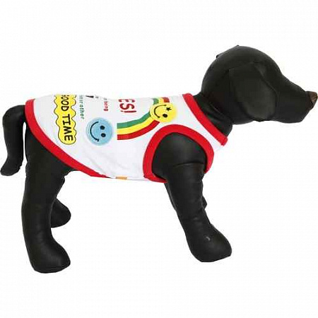 дополнительная картинка для Футболка "Радуга" белая 23 см для собак на сайте сети магазинов Бонифаций