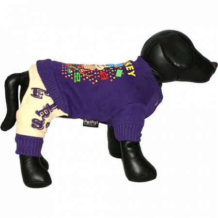 дополнительная картинка для Комбинезон "Веселая мартышка" фиолетовый 23 см для собак на сайте сети магазинов Бонифаций