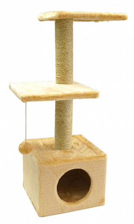 дополнительная картинка для Домик две площадки 36х36х100см Шурум-Бурум бежевый для кошек на сайте сети магазинов Бонифаций