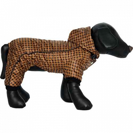дополнительная картинка для Комбинезон-ветровка JOY черно-коричневый S для собак на сайте сети магазинов Бонифаций