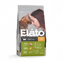 картинка для Корм 1,5кг Elato Holistic с курицей и уткой для выведения шерсти для кошек (8002754100922) на сайте сети магазинов Бонифаций