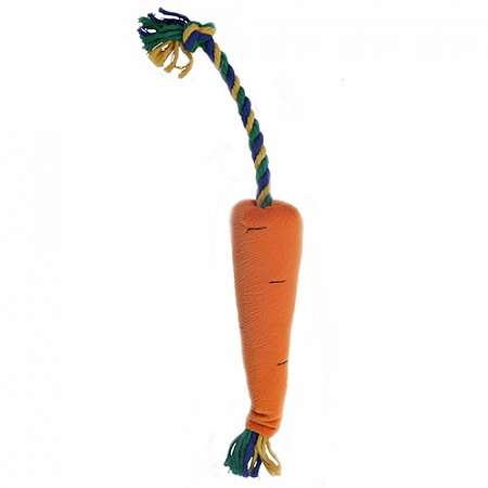 дополнительная картинка для Морковка мини 36х5см JOY текстильная игрушка для собак на сайте сети магазинов Бонифаций