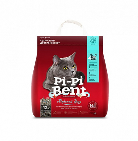 дополнительная картинка для Наполнитель 5кг Pi-Pi-Bent "Морской бриз" комкующийся для кошек на сайте сети магазинов Бонифаций