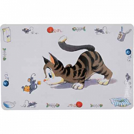 дополнительная картинка для Коврик под миску TRIXIE "Кошка Лакомка" для кошек на сайте сети магазинов Бонифаций