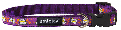 дополнительная картинка для Ошейник L 35-50x2см AMIPLAY Wink фиолетовый стропа для собак на сайте сети магазинов Бонифаций