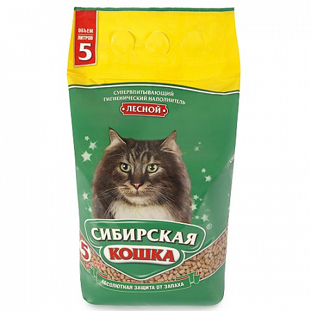 дополнительная картинка для Наполнитель 7л Сибирская кошка Лесной древесный для кошек (00011459) на сайте сети магазинов Бонифаций