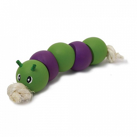 дополнительная картинка для Игрушка 6см "Гусеница" ROSEWOOD деревянная,зелёно-фиолетовая для грызунов на сайте сети магазинов Бонифаций