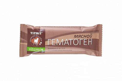дополнительная картинка для Гематоген 35г TITBIT Vitamin мясной для собак (005897) на сайте сети магазинов Бонифаций
