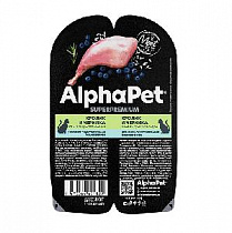 картинка для Корм 80г AlphaPet Кролик с черникой в соусе для кошек c Чувствительным пищеварением(210005 на сайте сети магазинов Бонифаций
