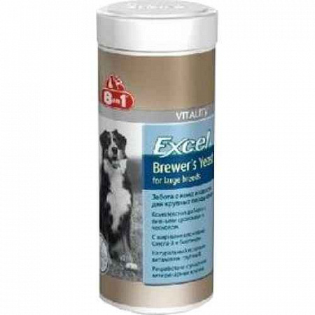 дополнительная картинка для Эксель Пивные дрожжи 8in1 80тб для собак крупных пород (115793/109525) на сайте сети магазинов Бонифаций
