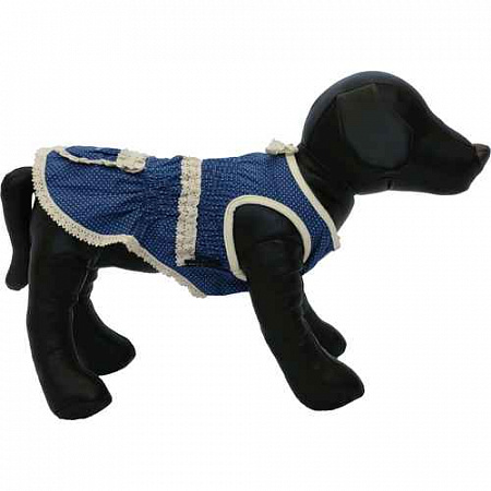 дополнительная картинка для Платье "Кружева" синий 25 см для собак на сайте сети магазинов Бонифаций