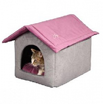 картинка для Дом со съемной крышей 53х41х39см JOY серо-фиолетовый для кошек на сайте сети магазинов Бонифаций